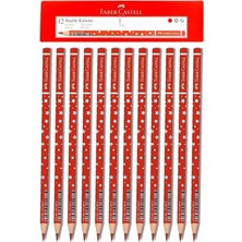 Faber-Castell Kırmızı Kalem Yıldız Desenli 12 Adet