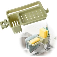 MidasTech Musluğa Takılan Sünger Havlu Askılı Sabun Hazneli Mutfak Banyo Lavabo Düzenleyici Organizer (4