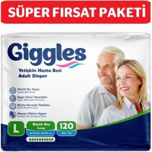 Giggles Yetişkin Bel Bantlı Hasta Bezi Large 30'lu 4 Paket 120 Adet