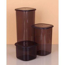 3lü Saklama Kabı - 1750-1200-550ML Koyu Şeffaf Midastech