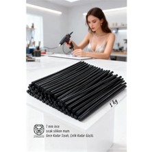 Marsilyan 7mm Profesyonel Seri Ultra Güçlü Ince Siyah Sıcak Silikon 1 kg