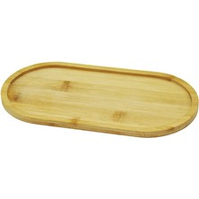 Oval Ahşap Bambu Yağdanlık Altlık 12X23CM (4887) Midastech