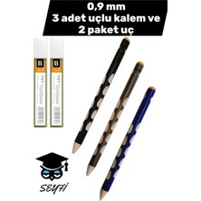 Seyfi Kırtasiye 0,9 mm 3 Adet Uçlu Kalem ve 2 Paket Uç Kalemler Plastik Gövdelidir