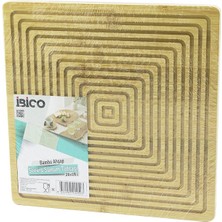 Kare  Çift Taraflı=düz - Kanallı Ahşap Bambu Sunum Tepsi 28X28CM (4887) Midastech