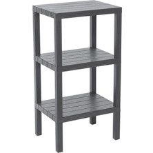 3 Raflı Gri Modüler Ünite Plastik 38X29X74 cm (4887) Midastech
