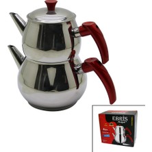 Orta Boy Küre Çelik Çaydanlık Seti Üst: 1lt - Alt: 1.60LT (4887) Midastech