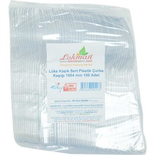 TeknoKapsül Lüks Kaşık Sert Plastik Çorba Kaşığı 1654 mm Şeffaf 100 Adet 1 Paket