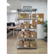 Güney Raf Çelik Raf Burada ® 59X93X200 5 Katlı Çelik Raf Galvaniz Raf Arşiv Rafı Depo Rafı Kiler Rafı DX51 Kalite