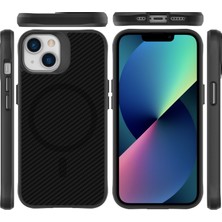 Bix iPhone 13 / 14 Carbon Fiber Force Magsafe Kılıf Anti-Şok Teknolojili Kamera ve Ekran Korumalı