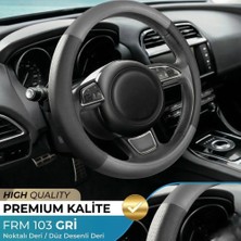 Form Geçmeli Oto Direksiyon Kılıfı 38cm %100 Yerli Üretim Noktalı Siyah Düz Gri 1.Kalite Suni Deri