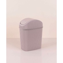 Döner Kapaklı Mini Çöp Kovası 2.5 Lt - Krem Midastech