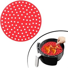 MidasTech Renkli Isıya Dayanıklı Yıkanılabilir Silikon Fırın ve Airfryer Yuvarlak Pişirme Matı 20 cm