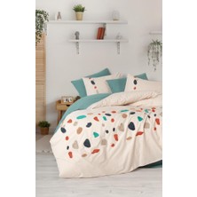 TeknoKapsül Puff Nakışlı Ranforce Çift Kişilik Nev Takımı Gaja Mint