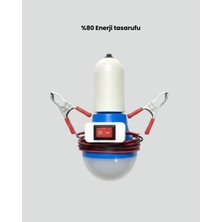 Timsah Kıskaçlı 12V LED Ampul Kamp ve Acil Durum Lambası Midastech