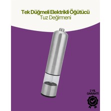 Elektrikli Baharat Öğütücü Pilli Paslanmaz Çelik Otomatik Tuz Karabiber Değirmeni Midastech