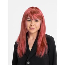 Kızıl Renk Düz Kesim Uzun Parti Peruğu Takma Saç (4887) Midastech
