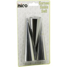 MidasTech 3pcs  Metal Korneo Kalıp - Pasta Dekorasyon Aparatı Çap:3.4cm x UZUNLUK:12CM BRKT-921602 (4887) Mid