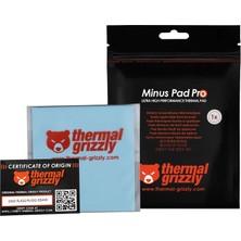 Thermal Grizzly Minus Pad Pro - Termal Arayüz Pedi, 100X100X2.0MM, Elektriksel Olarak Iletken Olmayan, Ssd'ler, Gpu'lar ve Elektronik Için Yüksek Isı Iletkenliği ve Sıkıştırılabilirlik