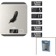 MidasTech Mutfak Tartısı Terazi Inox LCD Ekran 5kg/1gr Pilli=2x Aaa Pil Gr/oz/ml/ıb Ölçüm SKS-4527 (48
