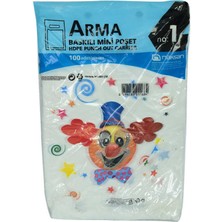 TeknoKapsül Arma Baskılı Mini Poşet Eczane Mağaza Dükkan Poşeti Desen Renk 35X22 100 Adet No:1