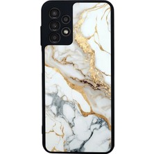 Samsung Galaxy A13 Uyumlu Mermer Marble Tasarımlı Glossy Premium Kılıf