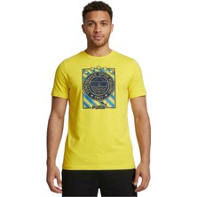 Fenerbahçe Logo Sarı Tshırt Puma Erkek %100 Pamuk Bisiklet Yaka Orijinal Ürün