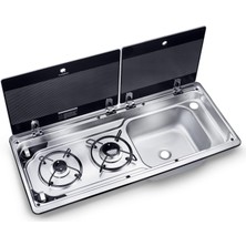 Dometic Mo 9722R Iki Gözlü Ocak ve Eviye Kombinasyonu Cam Kapaklı 760X325 mm