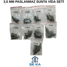 Seka Hand Tools 3,5 mm Paslanmaz Sunta Vida SETİ(3.5X16 3.5X18 3.5X20 3.5X25 3.5X30 3.5X35 3.5X40 3.5X45 3.5X50)