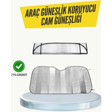 MidasTech Metalize Reflektörlü Katlanabilir Araç Güneşliği – Yüksek Performanslı Isı ve Uv Korumas�