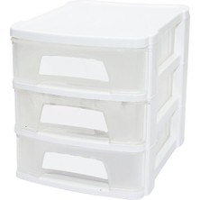 MidasTech Tonton - No:1 Çekmece 3 Katlı 21.5X16.5X18.5 cm - Siyah Veya Beyaz Renk Gönderilir (4887) Midas