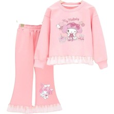 Petityu My Melody Eşofman Takım Ilkbaharlık/sonbaharlık Şirin Pembe Ponponlu Eşofman Takımı