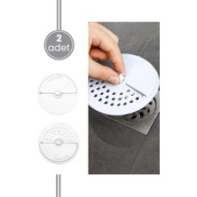 Flora 2 Adet Lavabo Süzgeci, Çevirmeli Kapak Koku Önleyici Mutfak Banyo Küvet Gider Tapası 2’li Set Beyaz