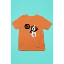 Darkhane Beagle Seviyorum - Köpek Baskılı Unisex Turuncu Çocuk Tişört - T-Shirt CT005