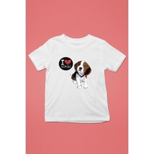 Darkhane Beagle Seviyorum - Köpek Baskılı Unisex Beyaz Çocuk Tişört - T-Shirt CT007