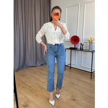 Size Özgü Açık Mavi Flay Jean