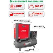 Demr Kompresör 15 Hp 500 Lt Depo Üstü Invertörlü Vidalı Hava Kompresörü I DMV15E