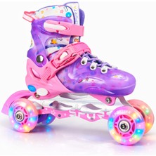 Sportaj Speedx Happy Profesyonel Çocuk Pateni Işıklı Silikon Tekerler Taşıma Çantalı