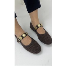 Akça Shoes Acı Kahve Peluş Babet
