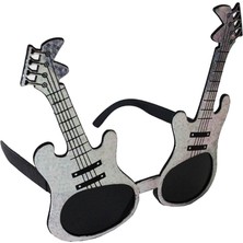 Gümüş Renk Gitar Şekilli Parti Gözlüğü  Midastech