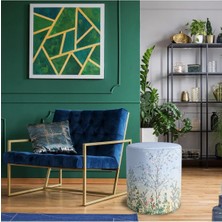 Adawall Renkli Çiçek Detaylı Puf