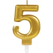 5 Rakamı Mum Gold Renk Midastech