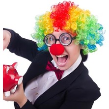 Palyaço Kostüm Aksesuar Seti 3’lü – Peruk Burun Gözlük Midastech