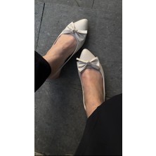Akça Shoes Krem Önü Fiyonklu Babet Sandalet