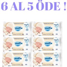 Molfix Yenidoğan Izotonik Sulu Islak Mendil 50’li x 6 Paket – 6 Al 5 Öde Kampanyalı, %0 Parfüm Alkolsüz, Toplam 300 Yaprak