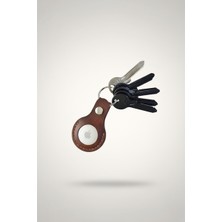 Oh Deer Leather Hakiki Deri AirTag Kılıf Anahtarlık – Apple AirTag Uyumlu Kılıf –  Kahverengi Frisco Deri – Minimal El Yapımı Tasarım