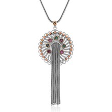 Kenpazar 925 Ayar Gümüş Renkli Taşlı Kadın Gümüş Kolye