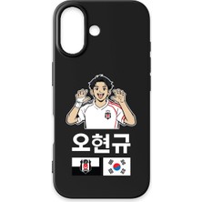 iPhone 16 Uyumlu Beşiktaş Hyeongyu Oh Siyah Silikon Lisanslı Telefon Kılıfı