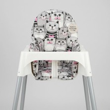 YoldaBebekVar Pembe Yanaklı Kediler - Mama Sandalyesi Minderi