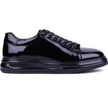 Shoetyle Fosco - Hakiki Rugan Deri Siyah Renk Erkek Sneaker - 3240