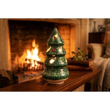 Muguetarts %100 El Emeği Çam Ağacı Dekoratif Tealight Mumluk 23X12CM